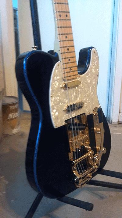 Violet Blue Fender Telecaster painted with our Violet Blue Ghost Pearl