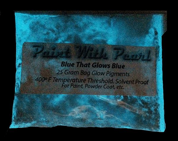 Blue glow in the dark Pigment can give you blue in the day, and blue Glow at night!
