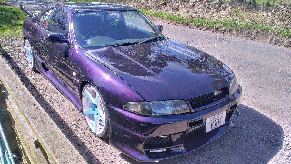 Violet Purple Nissan Skyine painted with Violet Illusion Pearls.