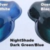 Nightshade Green-Blue kandy Paint Pearl over White and over Black