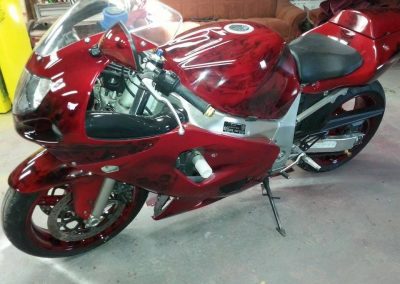 kandy Red GSXR painted using several PWP products.