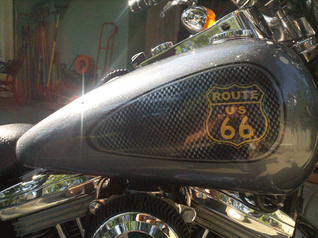 Route 66 Harley. This Bike Painted with a variety of our products, including Illusion Pearls, flakes, and Kolor Pearls.