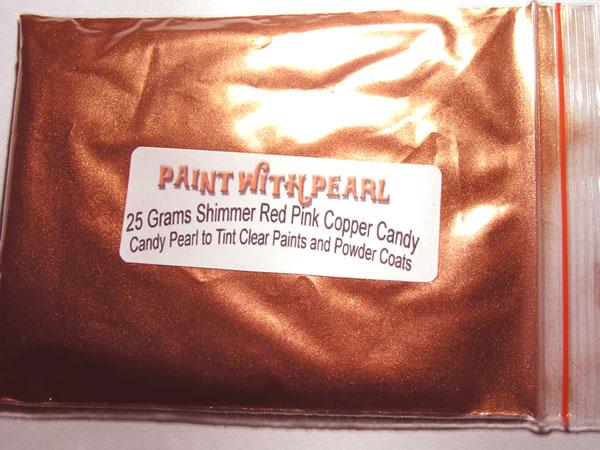 25 gram bag of Shimmer Red-Pink kandy Pearl