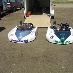 kandy and Pearl go carts.