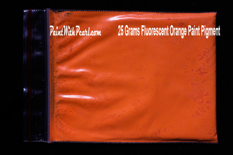 25 gram bag of orange-fluorescent-paint-pigment
