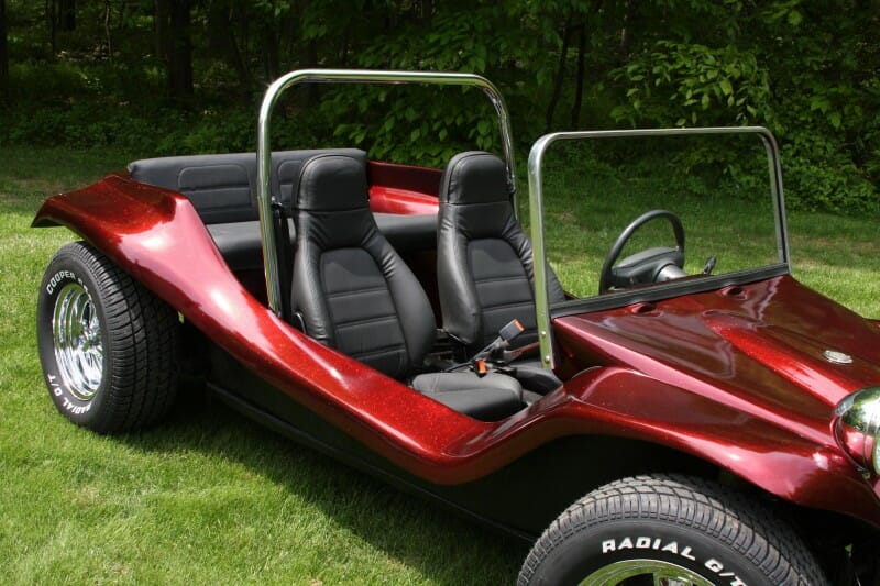 Fire red flake dune buggy