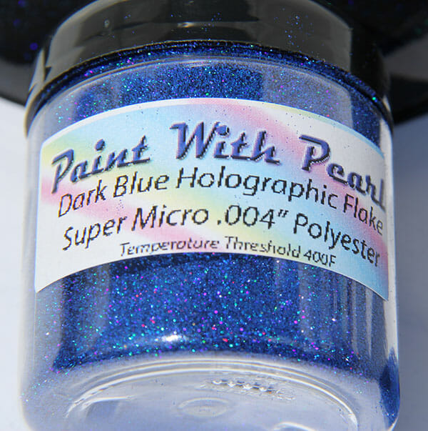 4 Fl. Oz Jar of .004" Blue Holographic Metal Flake for kustom paint jobs.