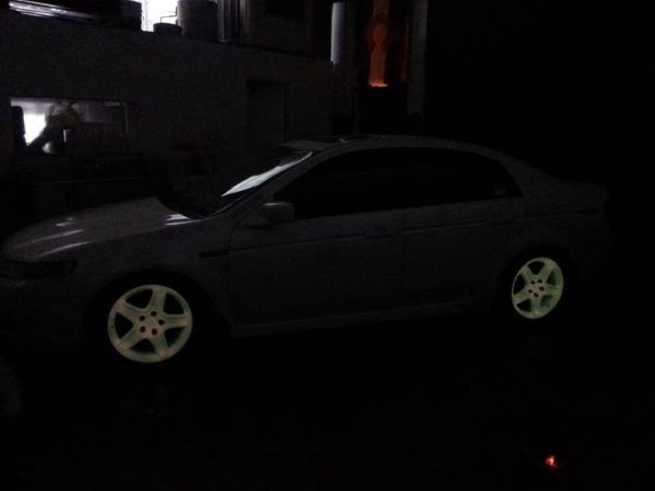 Glow in the Dark wheels using our Pink to Orange pearl.