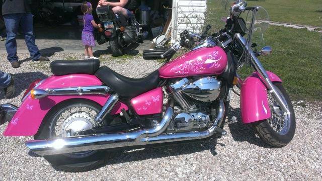 Hot Pink Harley with Silver Illusion Pearls.
