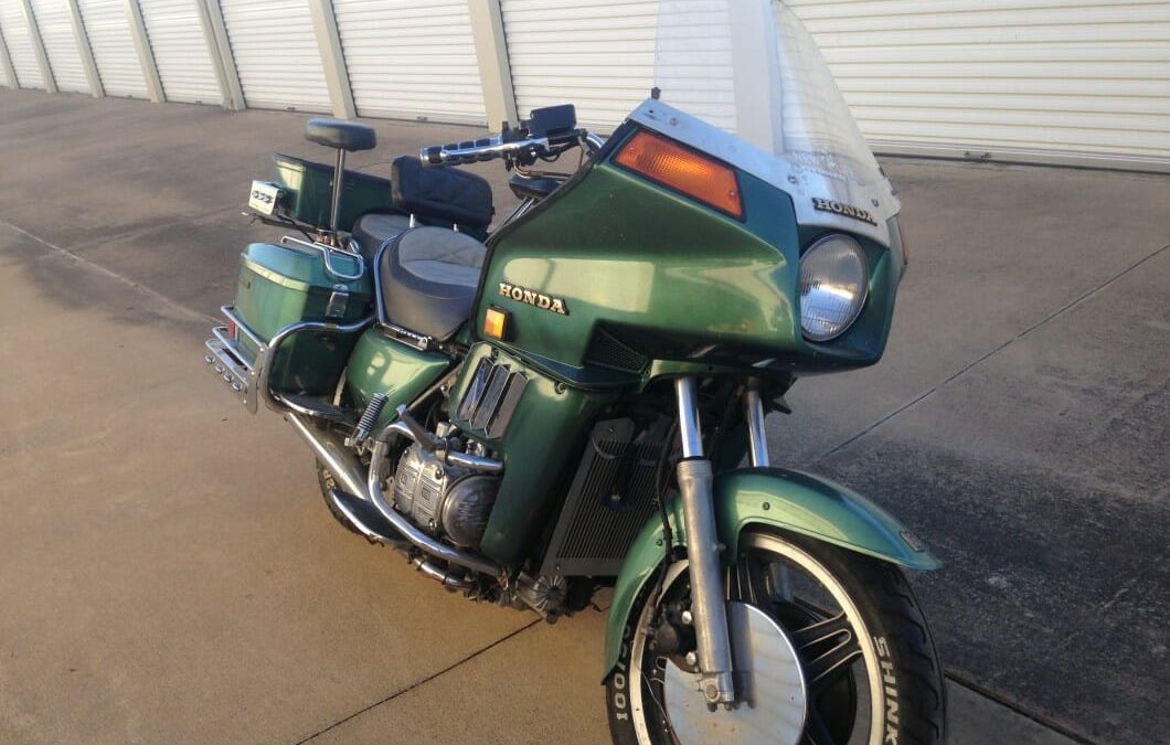 Forest Green kandy pearl on motorcycle