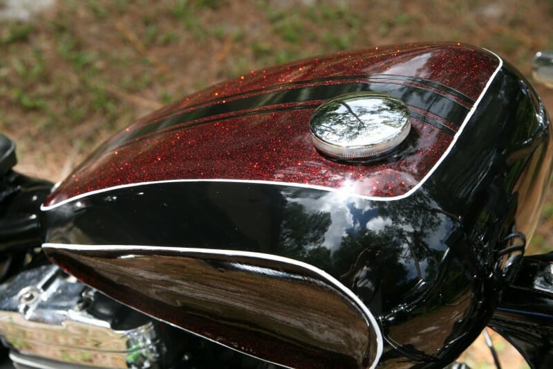 Apple Red Metal Flake On A Sportster Paint With Pearl - How To Paint Metal Flake On Motorcycle