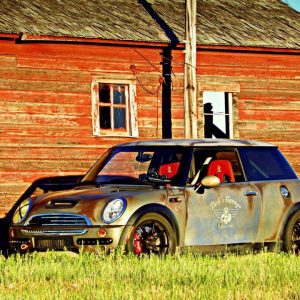 This is no rust bucket mini cooper. It is an effects paint that is getting lots of notoriety for home made DIY kustom paint jobs.